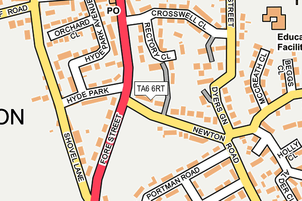 TA6 6RT map - OS OpenMap – Local (Ordnance Survey)