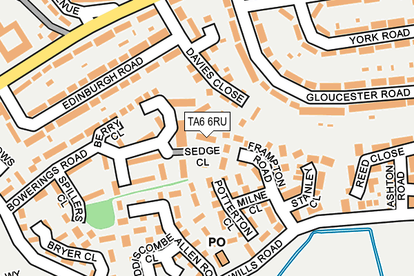 TA6 6RU map - OS OpenMap – Local (Ordnance Survey)