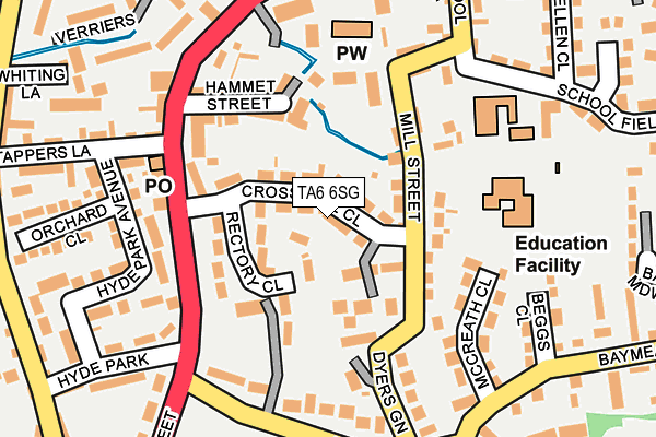 TA6 6SG map - OS OpenMap – Local (Ordnance Survey)