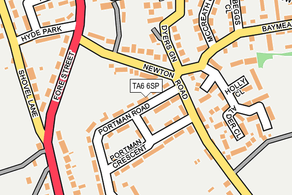 TA6 6SP map - OS OpenMap – Local (Ordnance Survey)