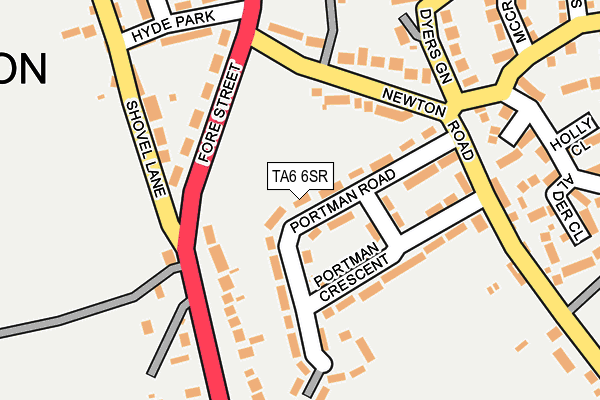 TA6 6SR map - OS OpenMap – Local (Ordnance Survey)