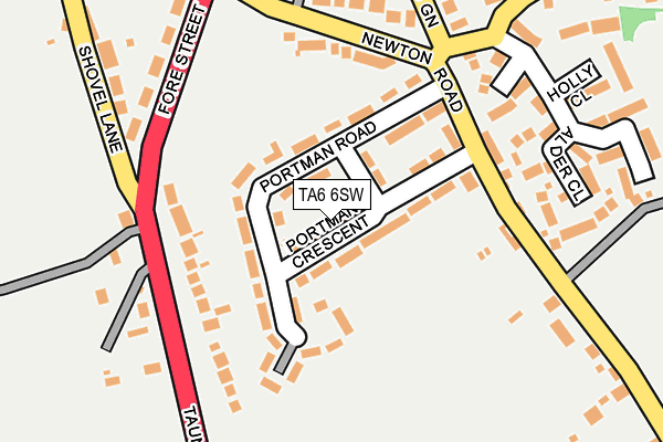 TA6 6SW map - OS OpenMap – Local (Ordnance Survey)