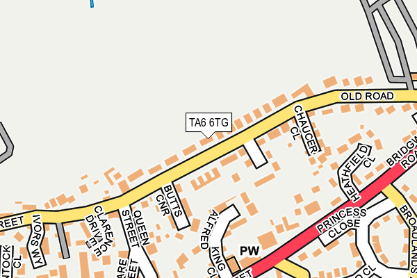 TA6 6TG map - OS OpenMap – Local (Ordnance Survey)
