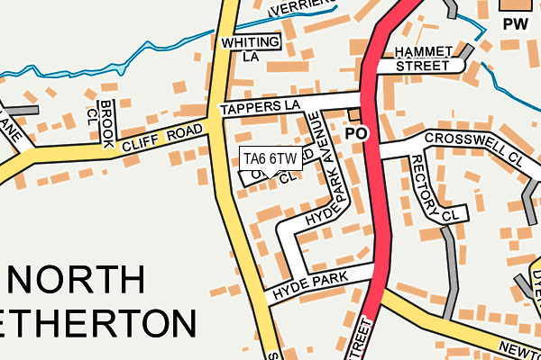 TA6 6TW map - OS OpenMap – Local (Ordnance Survey)