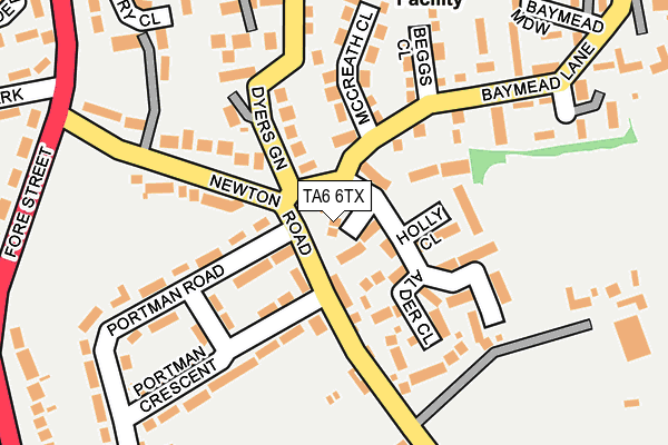 TA6 6TX map - OS OpenMap – Local (Ordnance Survey)