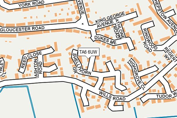 TA6 6UW map - OS OpenMap – Local (Ordnance Survey)