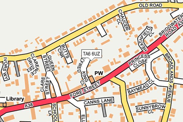 TA6 6UZ map - OS OpenMap – Local (Ordnance Survey)