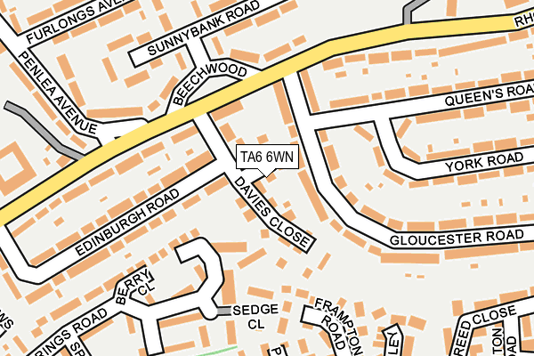 TA6 6WN map - OS OpenMap – Local (Ordnance Survey)