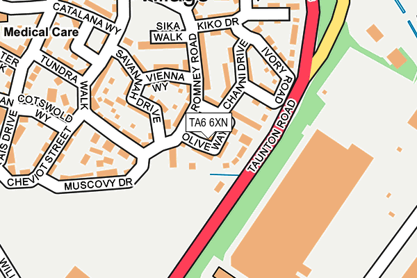 TA6 6XN map - OS OpenMap – Local (Ordnance Survey)