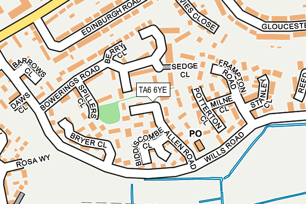 TA6 6YE map - OS OpenMap – Local (Ordnance Survey)