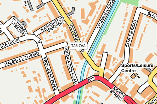 TA6 7AA map - OS OpenMap – Local (Ordnance Survey)