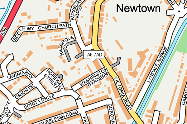 TA6 7AD map - OS OpenMap – Local (Ordnance Survey)