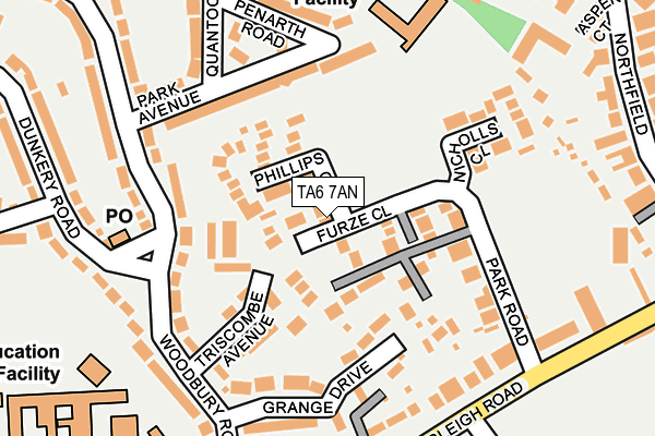 TA6 7AN map - OS OpenMap – Local (Ordnance Survey)