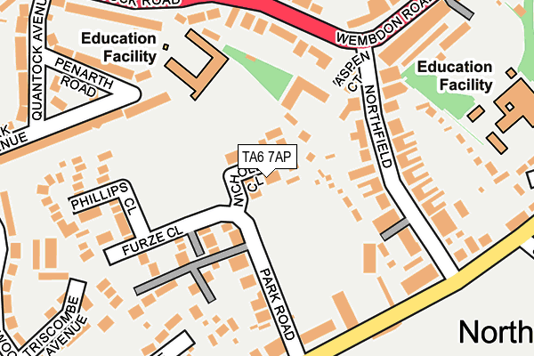 TA6 7AP map - OS OpenMap – Local (Ordnance Survey)