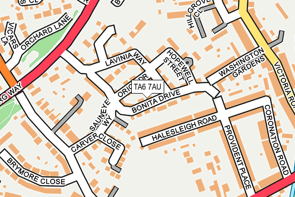 TA6 7AU map - OS OpenMap – Local (Ordnance Survey)