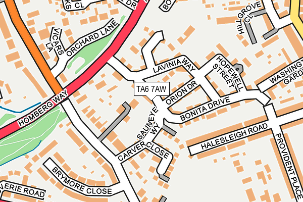 TA6 7AW map - OS OpenMap – Local (Ordnance Survey)