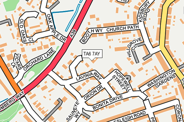 TA6 7AY map - OS OpenMap – Local (Ordnance Survey)