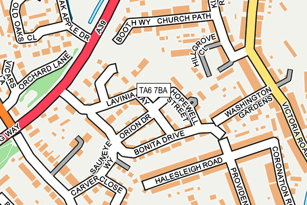 TA6 7BA map - OS OpenMap – Local (Ordnance Survey)