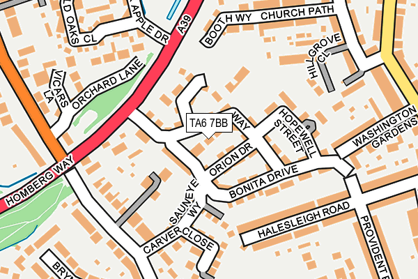 TA6 7BB map - OS OpenMap – Local (Ordnance Survey)