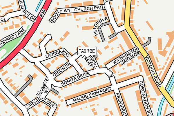 TA6 7BE map - OS OpenMap – Local (Ordnance Survey)