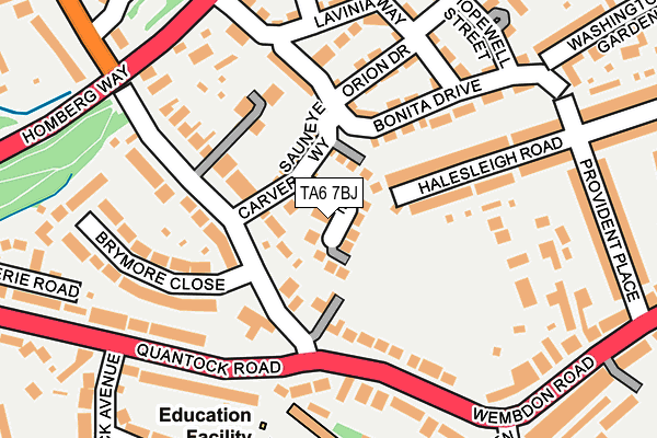 TA6 7BJ map - OS OpenMap – Local (Ordnance Survey)