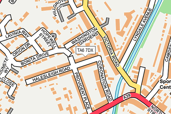TA6 7DX map - OS OpenMap – Local (Ordnance Survey)