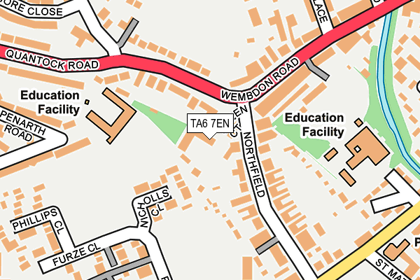 TA6 7EN map - OS OpenMap – Local (Ordnance Survey)