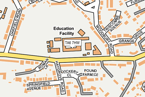 TA6 7HW map - OS OpenMap – Local (Ordnance Survey)