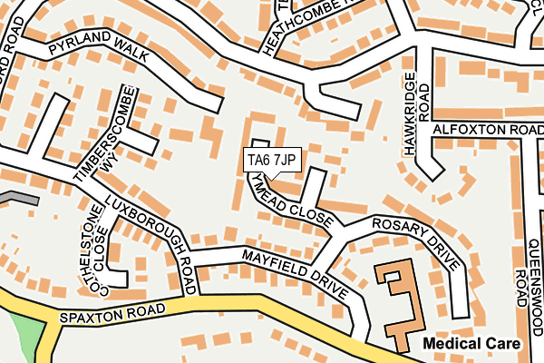 TA6 7JP map - OS OpenMap – Local (Ordnance Survey)