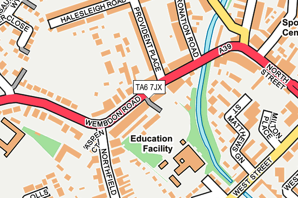 TA6 7JX map - OS OpenMap – Local (Ordnance Survey)