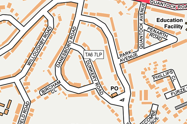 TA6 7LP map - OS OpenMap – Local (Ordnance Survey)