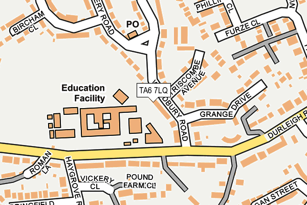 TA6 7LQ map - OS OpenMap – Local (Ordnance Survey)