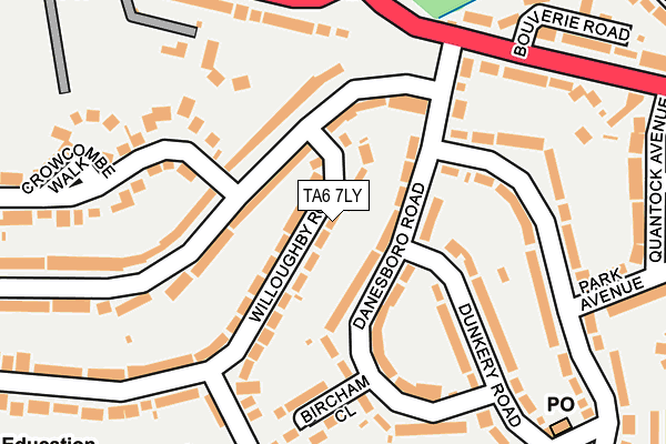 TA6 7LY map - OS OpenMap – Local (Ordnance Survey)
