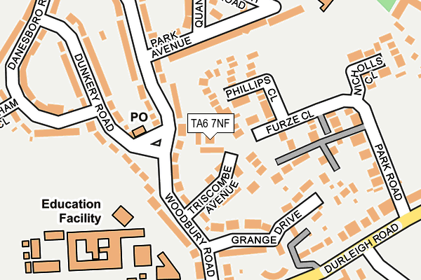 TA6 7NF map - OS OpenMap – Local (Ordnance Survey)