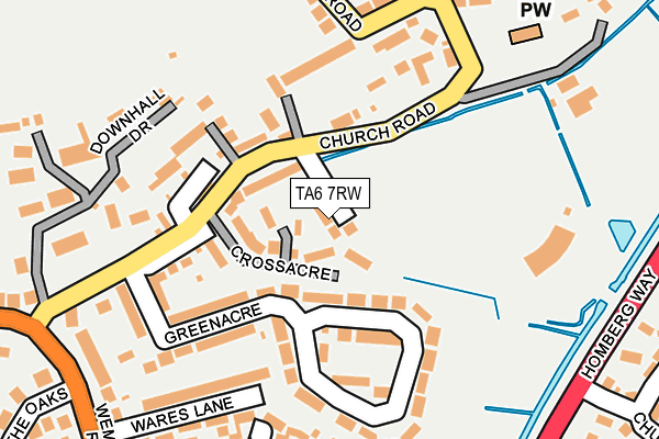 TA6 7RW map - OS OpenMap – Local (Ordnance Survey)