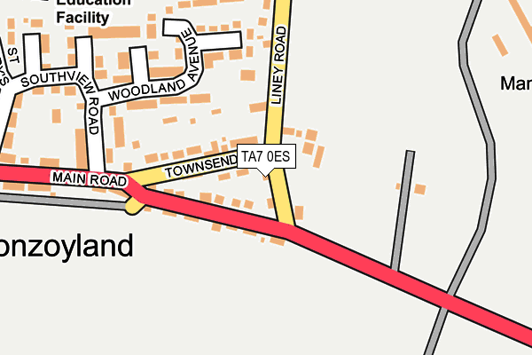 TA7 0ES map - OS OpenMap – Local (Ordnance Survey)