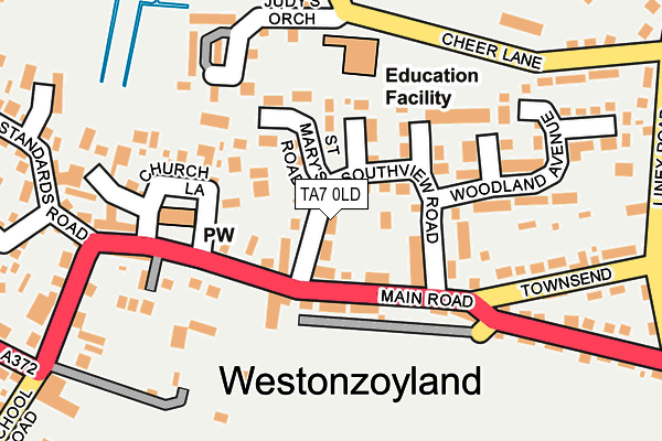 TA7 0LD map - OS OpenMap – Local (Ordnance Survey)