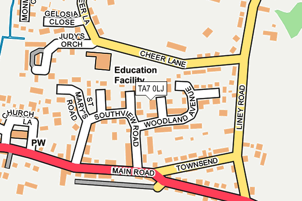 TA7 0LJ map - OS OpenMap – Local (Ordnance Survey)