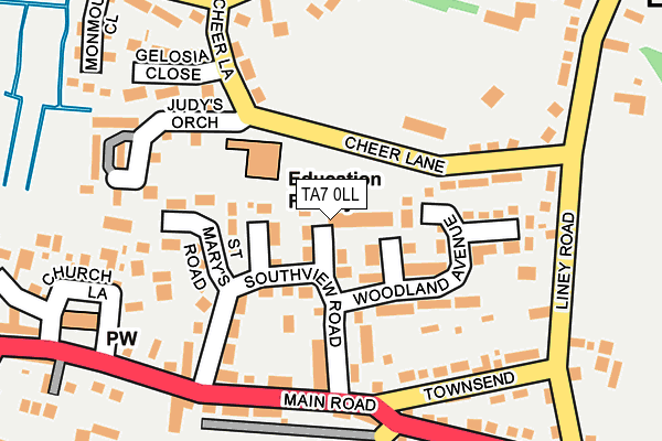 TA7 0LL map - OS OpenMap – Local (Ordnance Survey)