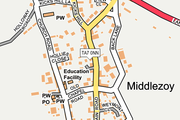 Map of THE GEORGE INN (MIDDLEZOY) LIMITED at local scale