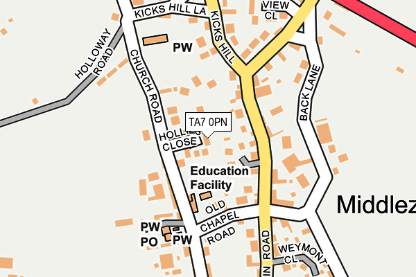 TA7 0PN map - OS OpenMap – Local (Ordnance Survey)