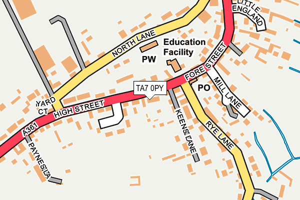 TA7 0PY map - OS OpenMap – Local (Ordnance Survey)