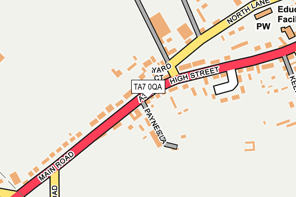 TA7 0QA map - OS OpenMap – Local (Ordnance Survey)