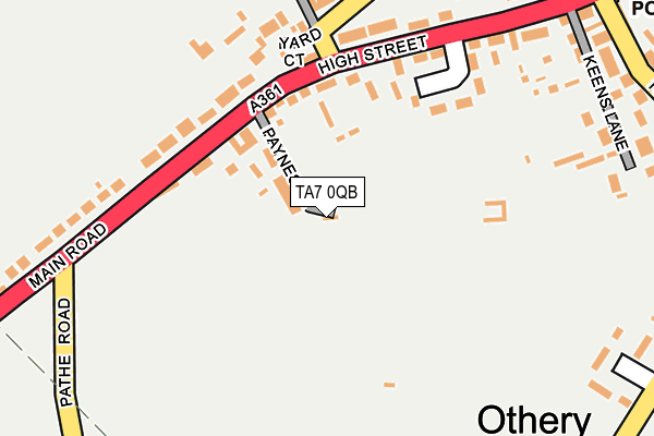 TA7 0QB map - OS OpenMap – Local (Ordnance Survey)