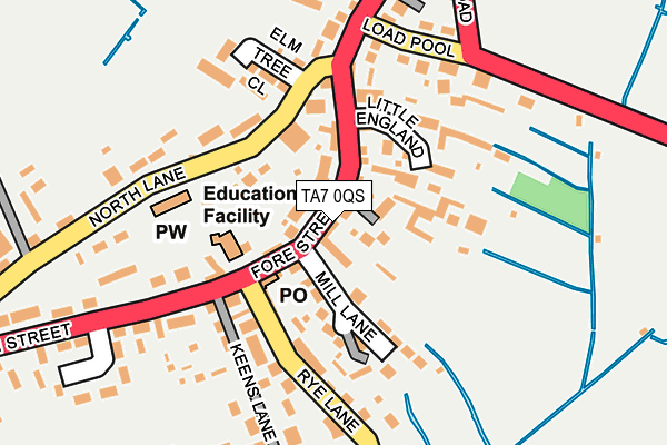 TA7 0QS map - OS OpenMap – Local (Ordnance Survey)