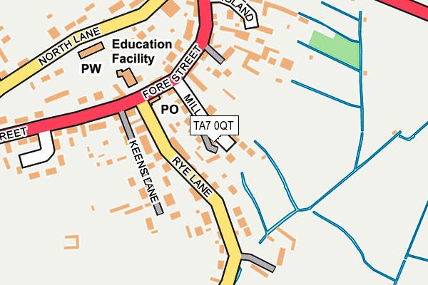 TA7 0QT map - OS OpenMap – Local (Ordnance Survey)