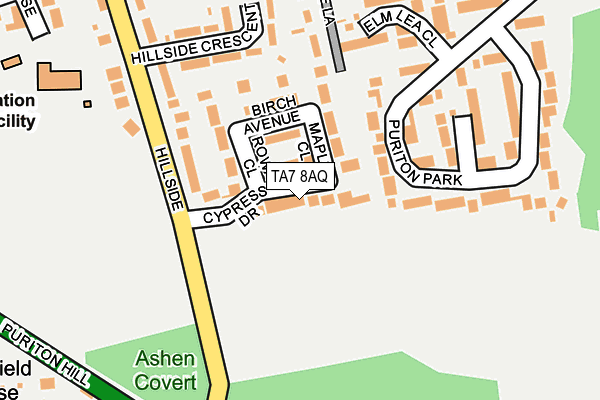 TA7 8AQ map - OS OpenMap – Local (Ordnance Survey)