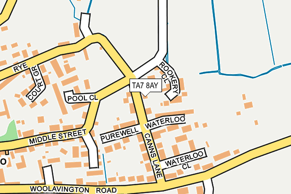 TA7 8AY map - OS OpenMap – Local (Ordnance Survey)