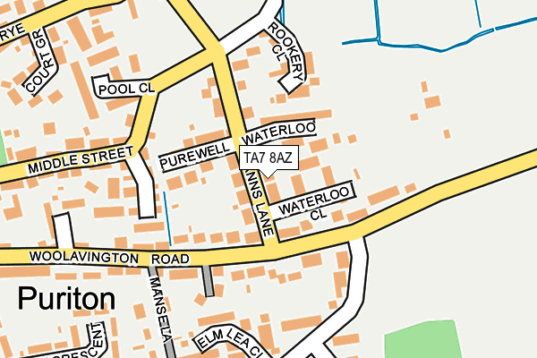 TA7 8AZ map - OS OpenMap – Local (Ordnance Survey)
