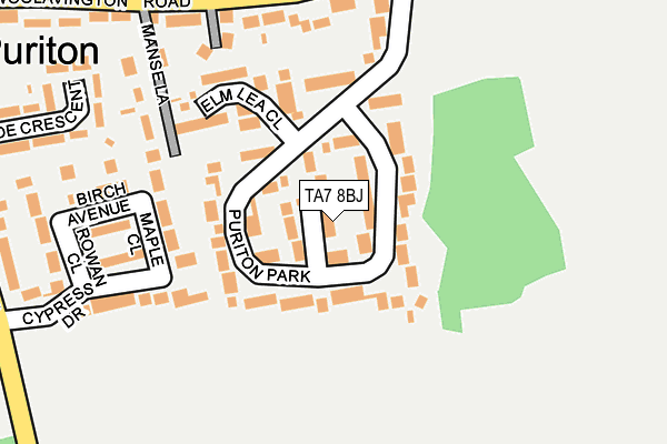 TA7 8BJ map - OS OpenMap – Local (Ordnance Survey)